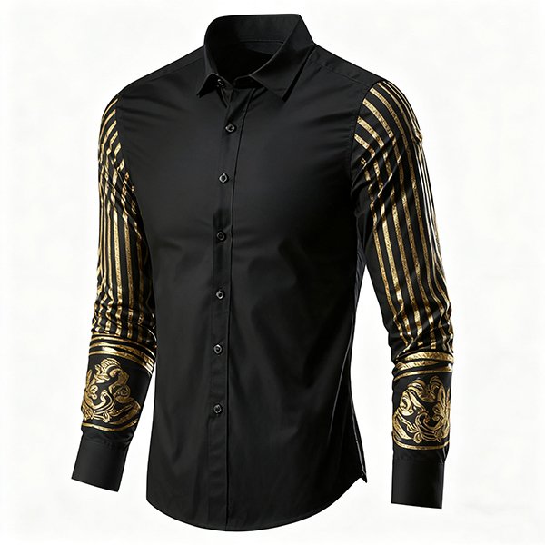 Men's Loose Casual Shirt - Retro Beach Button-Down