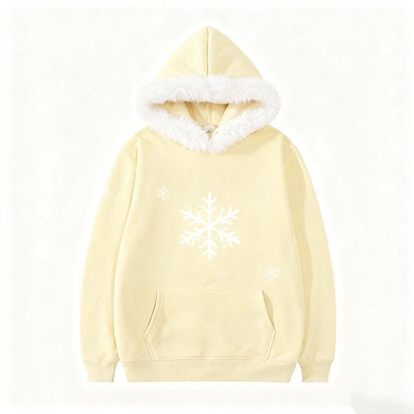 Matching Couples Printed Hoodie - Women's Thickened Fall Winter Pullover