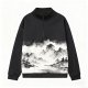 Oversized Drop Shoulder Women's Sweatshirt - Half-Zip Polyester