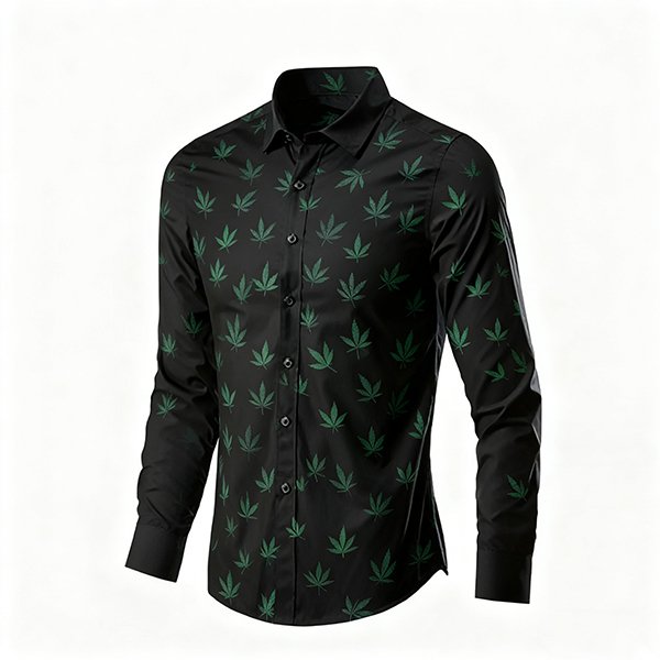 Retro Loose Men's Button-Down - Beach Casual Shirt